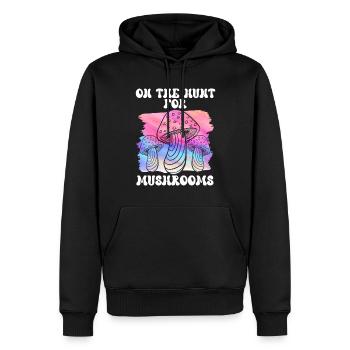 Auf Der Suche Nach Pilzen Pilzesammler Pilze - Männer Premium Bio Hoodie - Schwarz - Vorne - Nico (187cm)