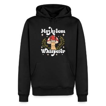 Mushroom Whisperer Cueilleur de champignons - Sweat à capuche Premium bio Homme - noir - Devant - Nico (187cm)
