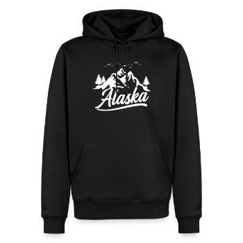 Alaska Wanderer Wanderung Wandern Natur - Männer Premium Bio Hoodie - Schwarz - Vorne - Nico (187cm)