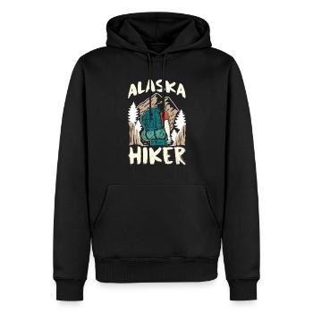 Alaska Wanderer Natur Wanderung Wandern - Männer Premium Bio Hoodie - Schwarz - Vorne - Nico (187cm)