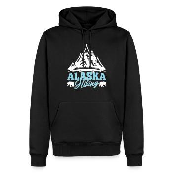 Alaska Wandern Natur Wanderung Wanderer - Männer Premium Bio Hoodie - Schwarz - Vorne - Nico (187cm)