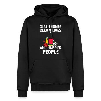 Ménage - Sweat à capuche Premium bio Homme - noir - Devant - Nico (187cm)