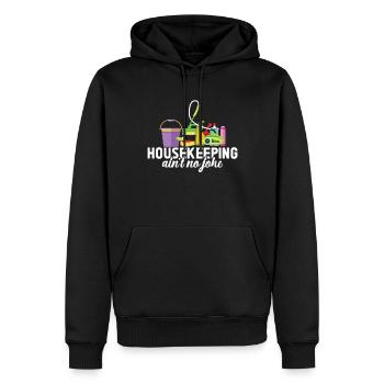 Haushalt - Männer Premium Bio Hoodie - Schwarz - Vorne - Nico (187cm)