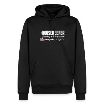 Ménage - Sweat à capuche Premium bio Homme - noir - Devant - Nico (187cm)