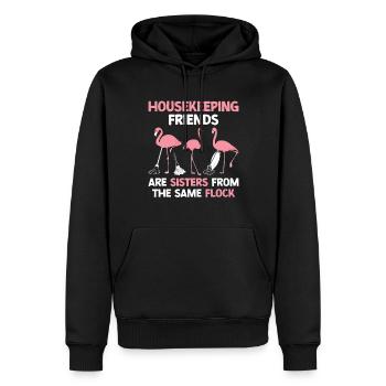Haushalt - Männer Premium Bio Hoodie - Schwarz - Vorne - Nico (187cm)