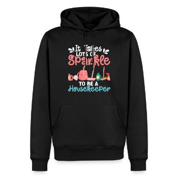 Ménage - Sweat à capuche Premium bio Homme - noir - Devant - Nico (187cm)
