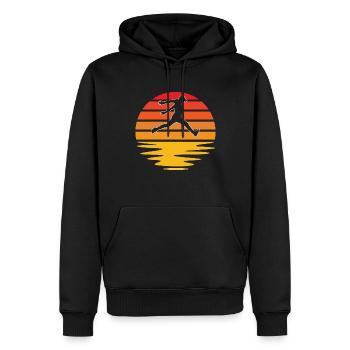 Parkour Retro - Männer Premium Bio Hoodie - Schwarz - Vorne - Nico (187cm)