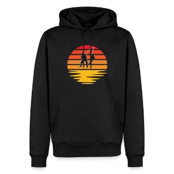 Angeln Retro - Männer Premium Bio Hoodie - Schwarz - Vorne - Nico (187cm)