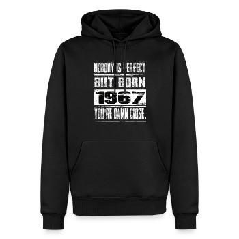 No one is perfect but born 1967 birthday - Men’s Premium Organic Hoodie - black - Front - Nico (187cm)