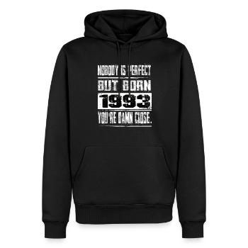 No one is perfect but born 1993 birthday - Men’s Premium Organic Hoodie - black - Front - Nico (187cm)
