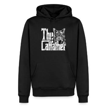 Cat Dad The Catfather Crazy Cat Father Kitty Daddy - Sweat à capuche Premium bio Homme - noir - Devant - Nico (187cm)