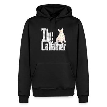 Cat Dad The Catfather Crazy Cat Father Kitty Daddy - Sweat à capuche Premium bio Homme - noir - Devant - Nico (187cm)