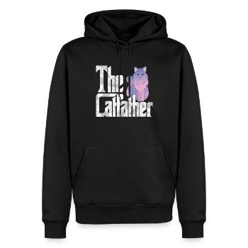 Cat Dad The Catfather Crazy Cat Father Kitty Daddy - Sweat à capuche Premium bio Homme - noir - Devant - Nico (187cm)