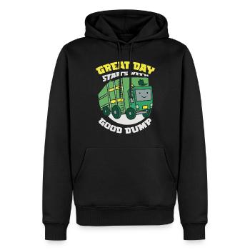 Une bonne journée commence par une bonne journée - Sweat à capuche Premium bio Homme - noir - Devant - Nico (187cm)
