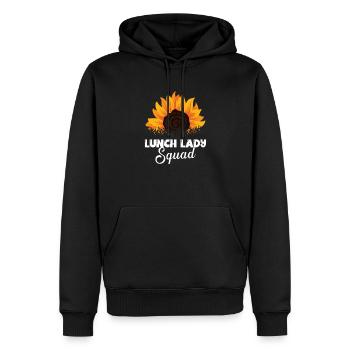 Déjeuner Lady Squad Cafétéria Cantine Tournesol - Sweat à capuche Premium bio Homme - noir - Devant - Nico (187cm)