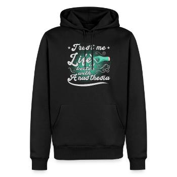 Médecine -Propofol -Anesthésiologie - Sweat à capuche Premium bio Homme - noir - Devant - Nico (187cm)