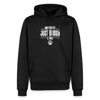 No, I can't just brush it out - Men’s Premium Organic Hoodie - black - Front - Nico (187cm)