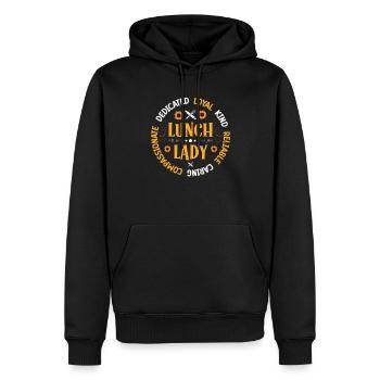 Déjeuner Lady Squad Cafétéria Cantine de l’école - Sweat à capuche Premium bio Homme - noir - Devant - Nico (187cm)