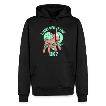 J’aime juste les chèvres très chèvre animal chèvre domestique - Sweat à capuche Premium bio Homme - noir - Devant - Nico (187cm)