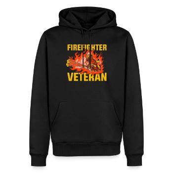 Pompier vétéran Retraite Brigade de pompiers - Sweat à capuche Premium bio Homme - noir - Devant - Nico (187cm)
