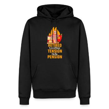 In retirement Goodbye excitement Hello pension pensioner - Men’s Premium Organic Hoodie - black - Front - Nico (187cm)