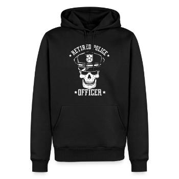Policier à la retraite Policier à la retraite Retraité - Sweat à capuche Premium bio Homme - noir - Devant - Nico (187cm)