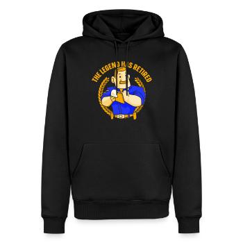 La légende a un policier à la retraite - Sweat à capuche Premium bio Homme - noir - Devant - Nico (187cm)