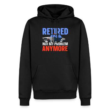 À la retraite, ce n’est plus mon problème policier - Sweat à capuche Premium bio Homme - noir - Devant - Nico (187cm)