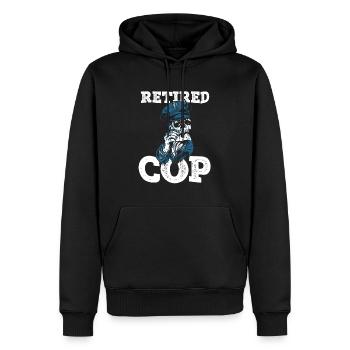 Policier à la retraite Pension Pensionné de la police - Sweat à capuche Premium bio Homme - noir - Devant - Nico (187cm)