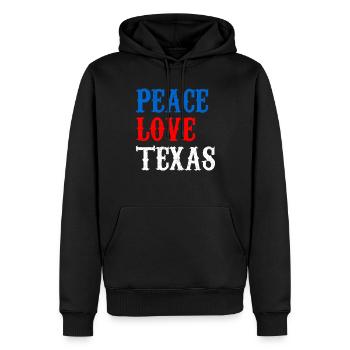 Frieden Liebe Texas Stolz Texanisch Texaner - Männer Premium Bio Hoodie - Schwarz - Vorne - Nico (187cm)