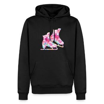 Patinage - Sweat à capuche Premium bio Homme - noir - Devant - Nico (187cm)