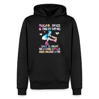 Patinage - Sweat à capuche Premium bio Homme - noir - Devant - Nico (187cm)