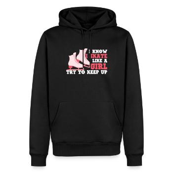 Patinage - Sweat à capuche Premium bio Homme - noir - Devant - Nico (187cm)
