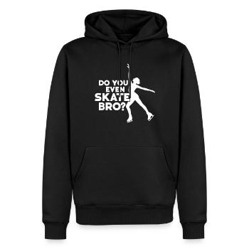 Patinage - Sweat à capuche Premium bio Homme - noir - Devant - Nico (187cm)