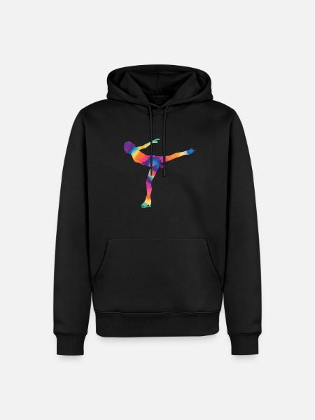 Patinage - Sweat à capuche Premium bio Homme - noir