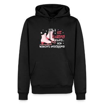 Patinage - Sweat à capuche Premium bio Homme - noir - Devant - Nico (187cm)