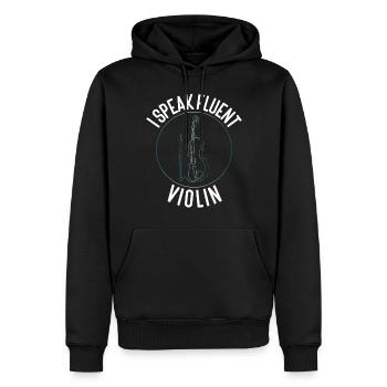 Violoniste Je parle couramment - Sweat à capuche Premium bio Homme - noir - Devant - Nico (187cm)