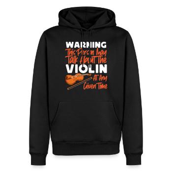 Violoniste Violoniste Avertissement - Sweat à capuche Premium bio Homme - noir - Devant - Nico (187cm)