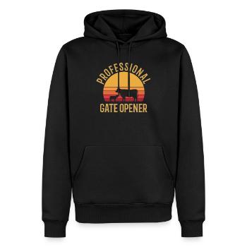 professional gate opener, cow Gate opener - Männer Premium Bio Hoodie - Schwarz - Vorne - Nico (187cm)