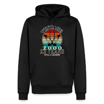 Jahrgang 23. Geburtstag 2000 Sportgeschenk - Männer Premium Bio Hoodie - Schwarz - Vorne - Nico (187cm)