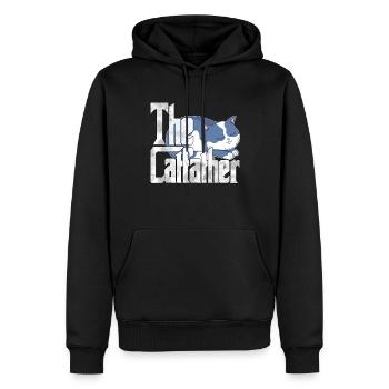 Cat Dad The Catfather Crazy Cat Father Kitty Daddy - Sweat à capuche Premium bio Homme - noir - Devant - Nico (187cm)