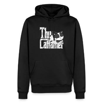 Cat Dad The Catfather Crazy Cat Father Kitty Daddy - Sweat à capuche Premium bio Homme - noir - Devant - Nico (187cm)