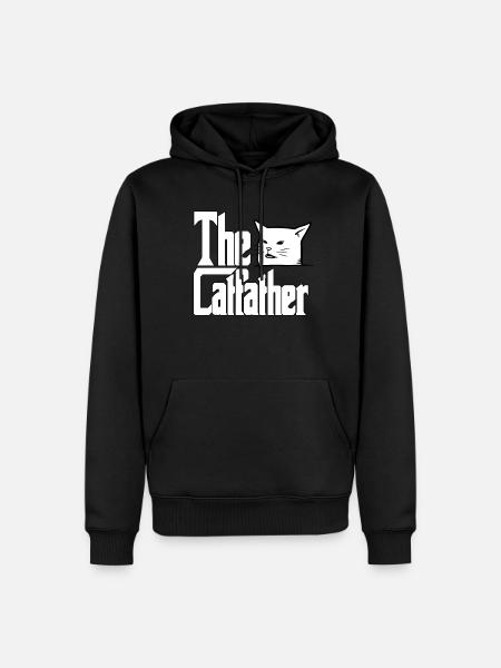 Cat Dad The Catfather Crazy Cat Father Kitty Daddy - Herre Premium økologisk hoodie - sort