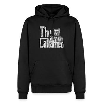 Cat Dad The Catfather Crazy Cat Father Kitty Daddy - Sweat à capuche Premium bio Homme - noir - Devant - Nico (187cm)