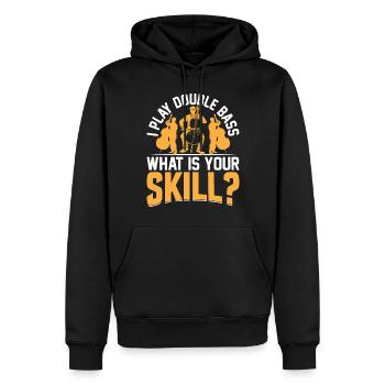 I Play Double Bass What Is Your Skill? Contrabassi - Männer Premium Bio Hoodie - Schwarz - Vorne - Nico (187cm)