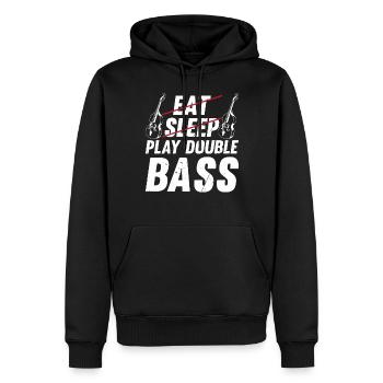 Contrebassiste - Eat Sleep Play Double Bass - Sweat à capuche Premium bio Homme - noir - Devant - Nico (187cm)