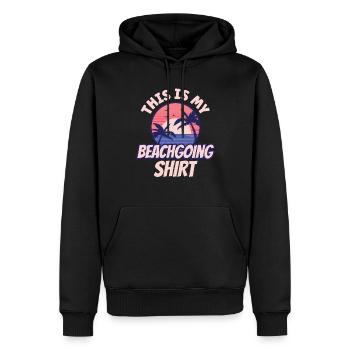 Ceci est ma chemise de plage vacances à la plage - Sweat à capuche Premium bio Homme - noir - Devant - Nico (187cm)