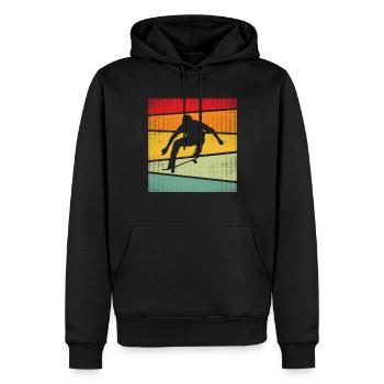 Skaten Retro - Männer Premium Bio Hoodie - Schwarz - Vorne - Nico (187cm)