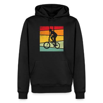 BMX Retro - Männer Premium Bio Hoodie - Schwarz - Vorne - Nico (187cm)