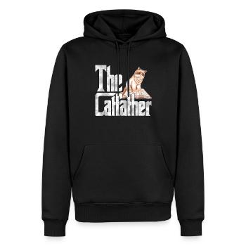 Cat Dad The Catfather Crazy Cat Father Kitty Daddy - Sweat à capuche Premium bio Homme - noir - Devant - Nico (187cm)